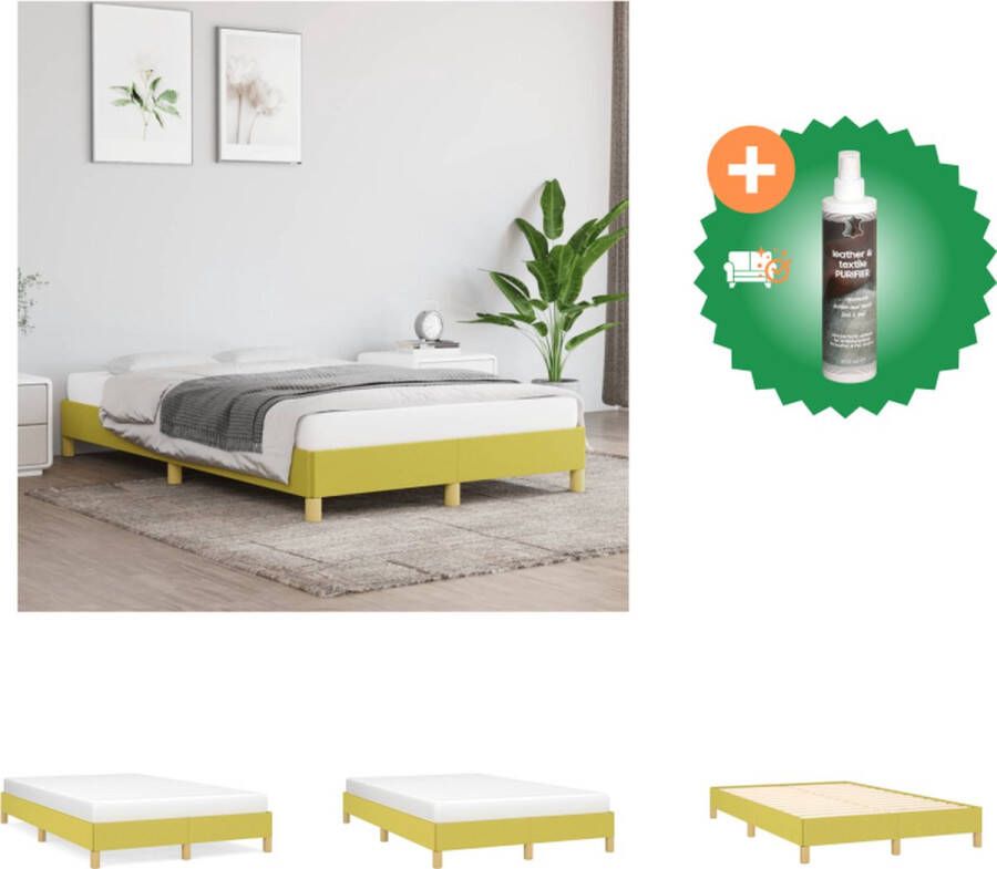 VidaXL Bedframe Groen Stof 203 x 123 x 25 cm Geschikt voor 120 x 200 cm matras Bed Inclusief Reiniger