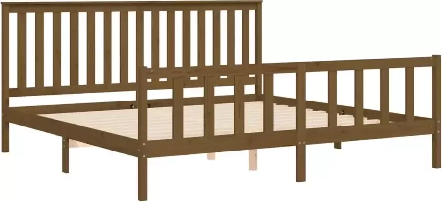 VIDAXL Bedframe hoofdbord hout honingbruin 180x200 cm 6FT Super King - Foto 2