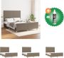 VidaXL Bedframe Taupe 193x146x118 128 cm Verstelbaar hoofdeinde Stabiele poten Multiplex lattenbodem Comfortabele ondersteuning Geen matras inbegrepen Bed Inclusief Reiniger - Thumbnail 2