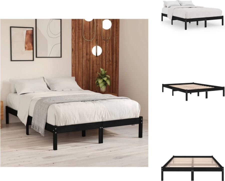 VidaXL Bedframe Hout 205.5 x 185.5 x 31 cm 180 x 200 cm (6FT Super King) Zwart Bed