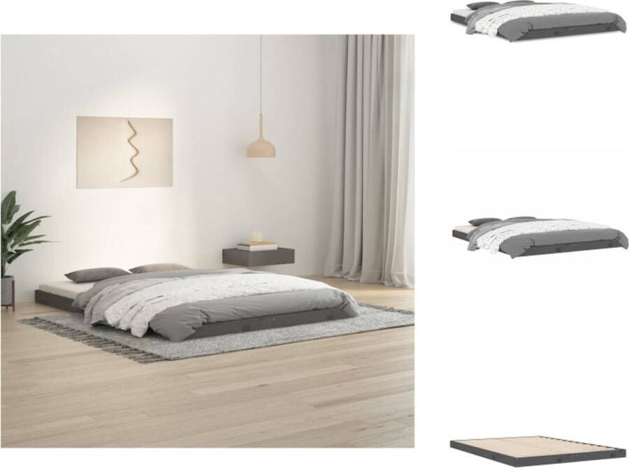 VidaXL Bedframe Houten 193.5 x 139 x 9 cm Massief grenenhout Bed