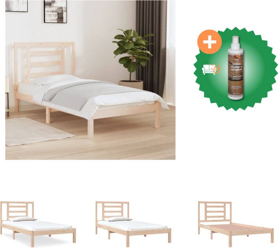 VidaXL Bedframe Houten 195.5 x 95.5 cm Massief grenenhout Bed Inclusief Houtreiniger en verfrisser