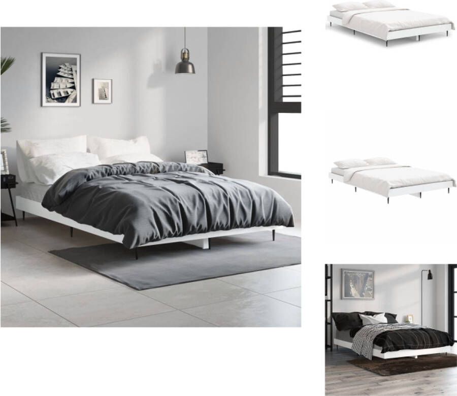 VidaXL Bedframe Houten bed 193x123x20 cm Wit Bed