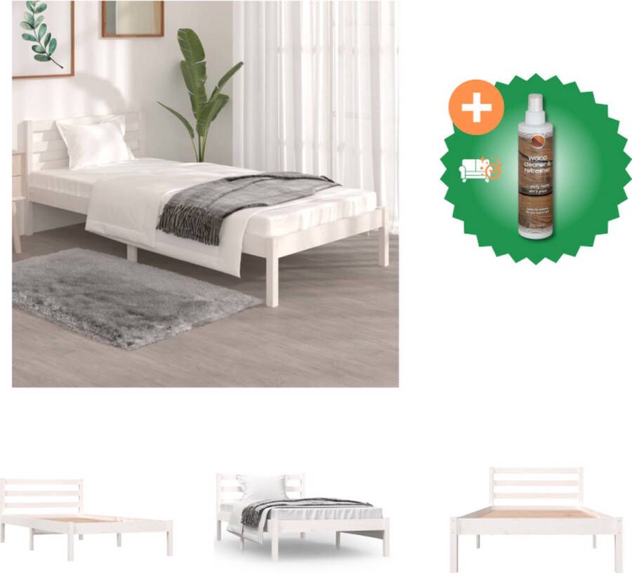 VidaXL Bedframe Houten Bedframe 195.5 x 95.5 x 69.5 cm Massief grenenhout Bed Inclusief Houtreiniger en verfrisser