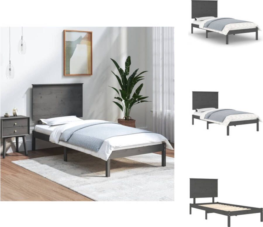 VidaXL Bedframe Houten bedframe 205.5 x 105.5 x 93.5 cm Massief grenenhout Bed