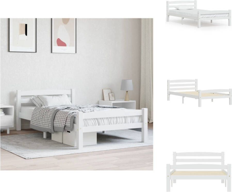VidaXL Bedframe Houten Bedframe Een moderne en coole toevoeging aan je slaapkamer 206 x 96 x 66 cm Massief grenenhout Bed