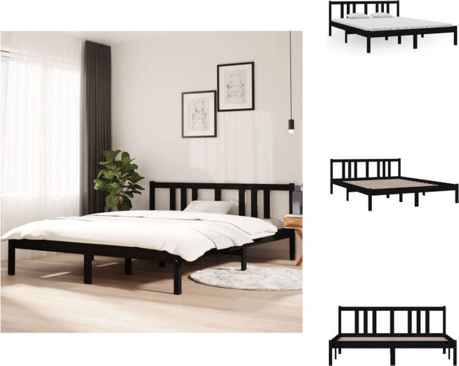 VidaXL Bedframe Houten Bedframes 150 x 200 cm Kleur- Zwart Bed