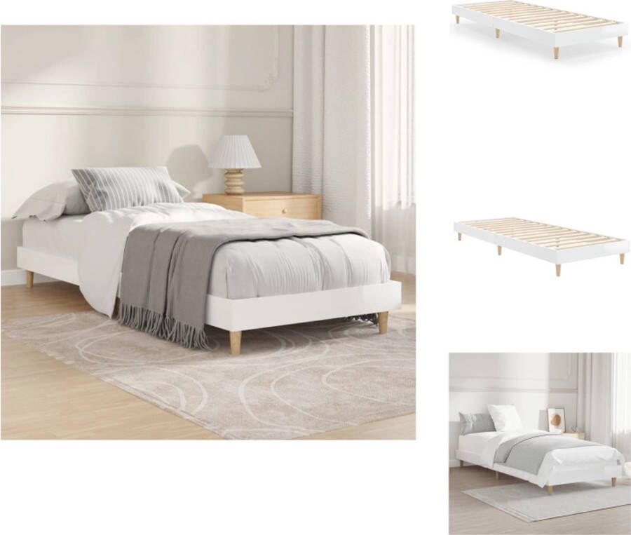 VidaXL Bedframe Houten Bedframes 193 x 78 x 20 cm Hoogglans wit Bed