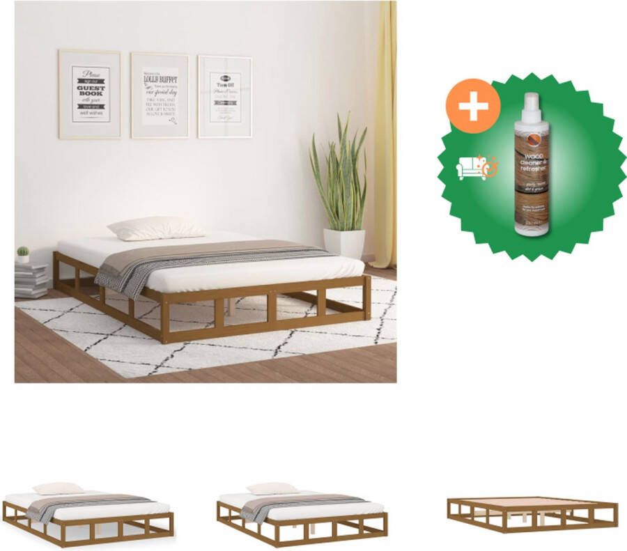 VidaXL Houten Bedframe Modern Bedroom Bedframe Afmeting- 195.5 x 140.5 x 69.5 cm Ken- Hoogwaardig massief grenenhout Bed Inclusief Houtreiniger en verfrisser