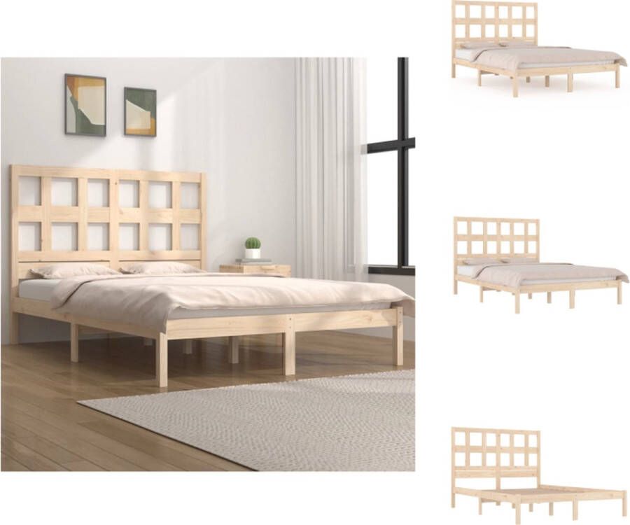 vidaXL Bedframe Houten Massief Grenenhout 120x200 cm Rustieke Uitstraling Bed