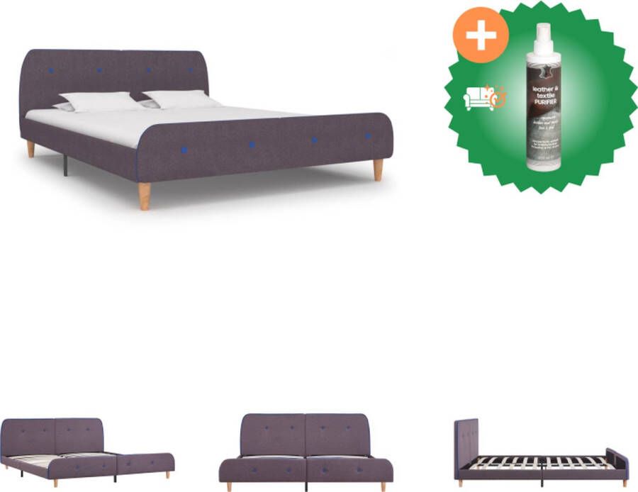 VidaXL Bedframe niet vermeld Bedframes Afmeting- 203 x 163 x 25 cm Ken- Duurzaam en ondersteunend Kleur- Taupe Materiaal- Stof multiplex bewerkt hout Geschikte matras- 160 x 200 cm (matras niet inbegrepen) Bed Inclusief Reiniger
