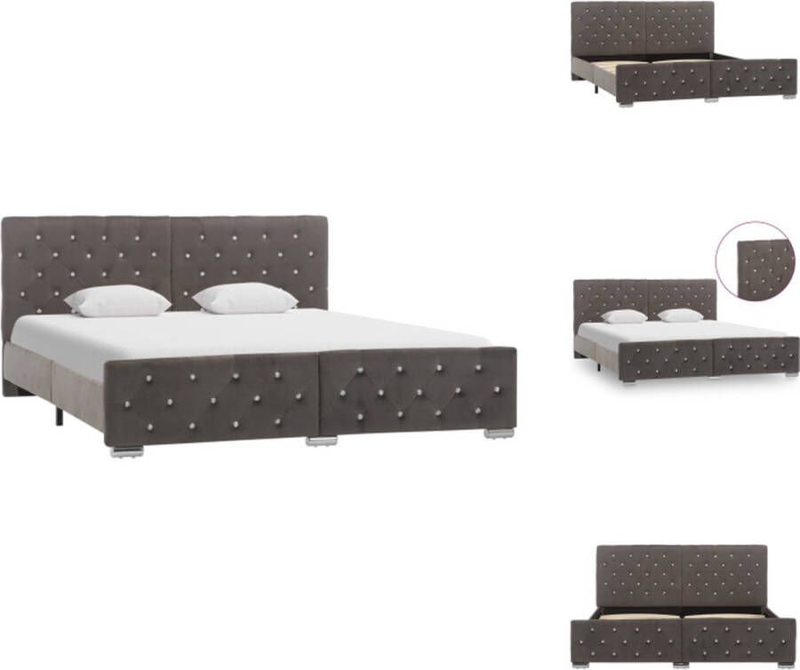 VidaXL Bedframe Bedframes Bed Bedden Bedframe fluweel grijs 160x200 cm