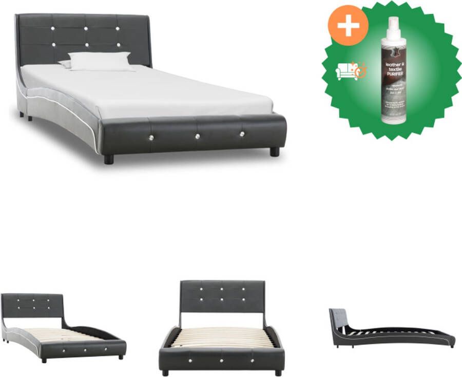 VidaXL Bedframe Ironwood 90 x 200 cm Grijs Robuust en elegant Bed Inclusief Reiniger