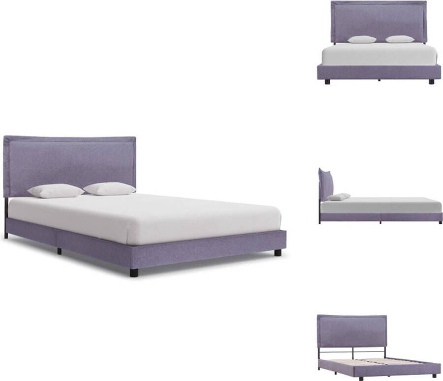 VidaXL Bedframe Klassiek 140x200 cm Materiaal- IJzer MDF Kleur- Lichtgrijs Bed - Foto 4