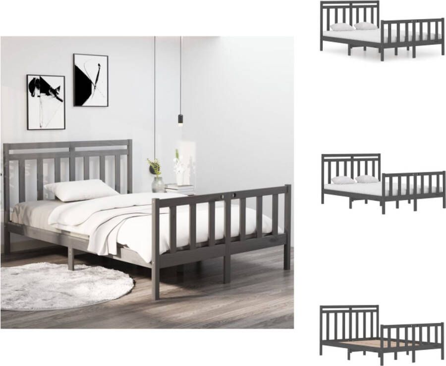 VidaXL Bedframe Klassiek Bed Afmeting- 140 x 190 cm Ken- Massief grenenhout Bed