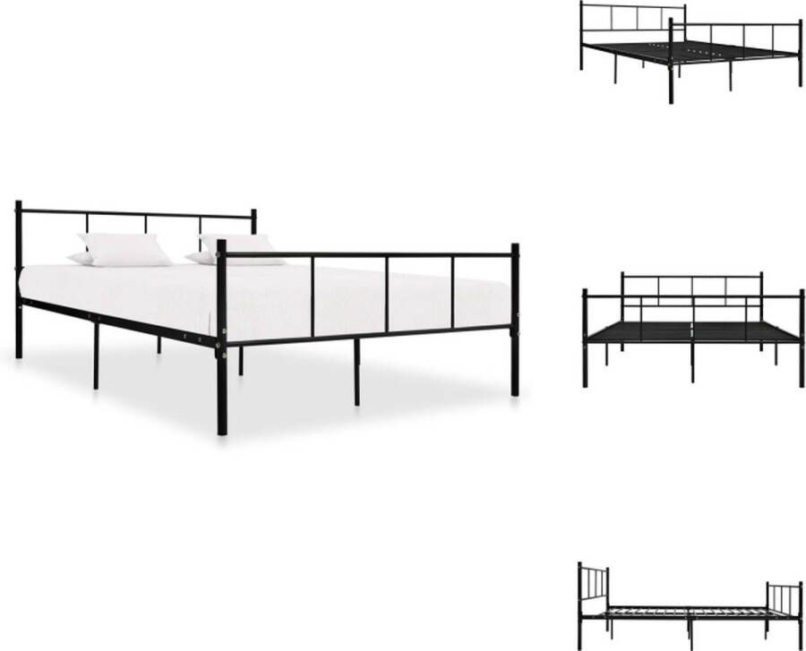 VidaXL Bedframe klassiek bed Afmetingen- 206.4 x 165.2 x 80 cm Materiaal- metaal Kleur- zwart Bed