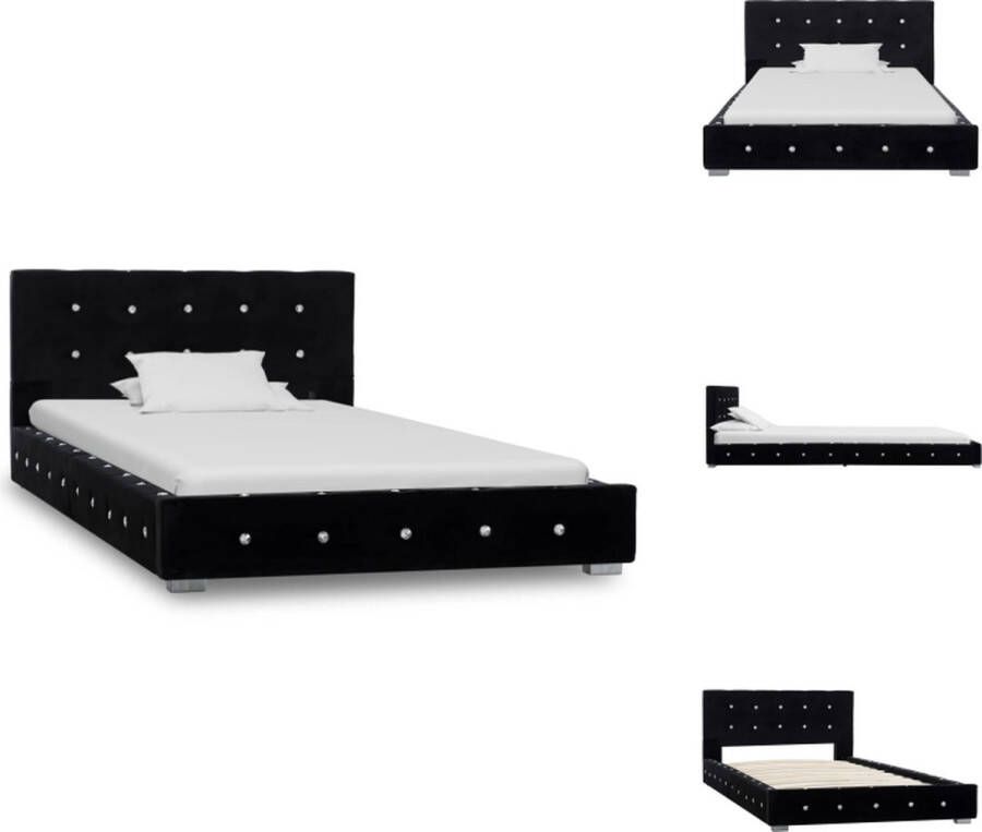 VidaXL Bedframe Klassiek Bedframe 214.5 x 104 x 64 cm Zwart Gepoedercoat ijzeren frame Bed