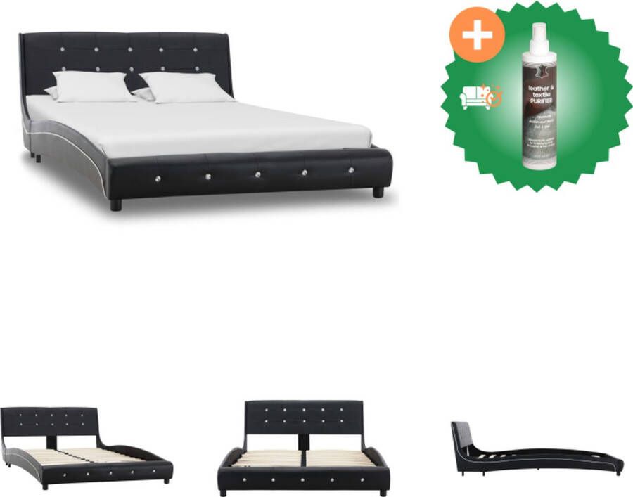 VidaXL Bedframe Klassiek design Ijzer en hout 120 x 200 cm Zwart Bed Inclusief Reiniger
