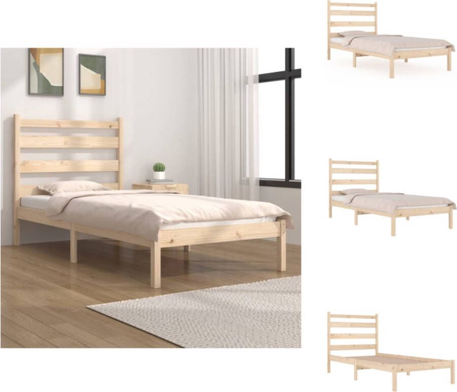 VidaXL Bedframe Klassiek hout 90 x 200 cm Massief grenenhout Bed