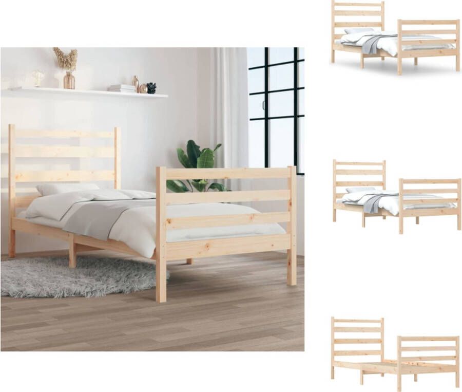 vidaXL Bedframe Klassiek Houten 205.5 x 96 x 100 cm Grenenhout Bed