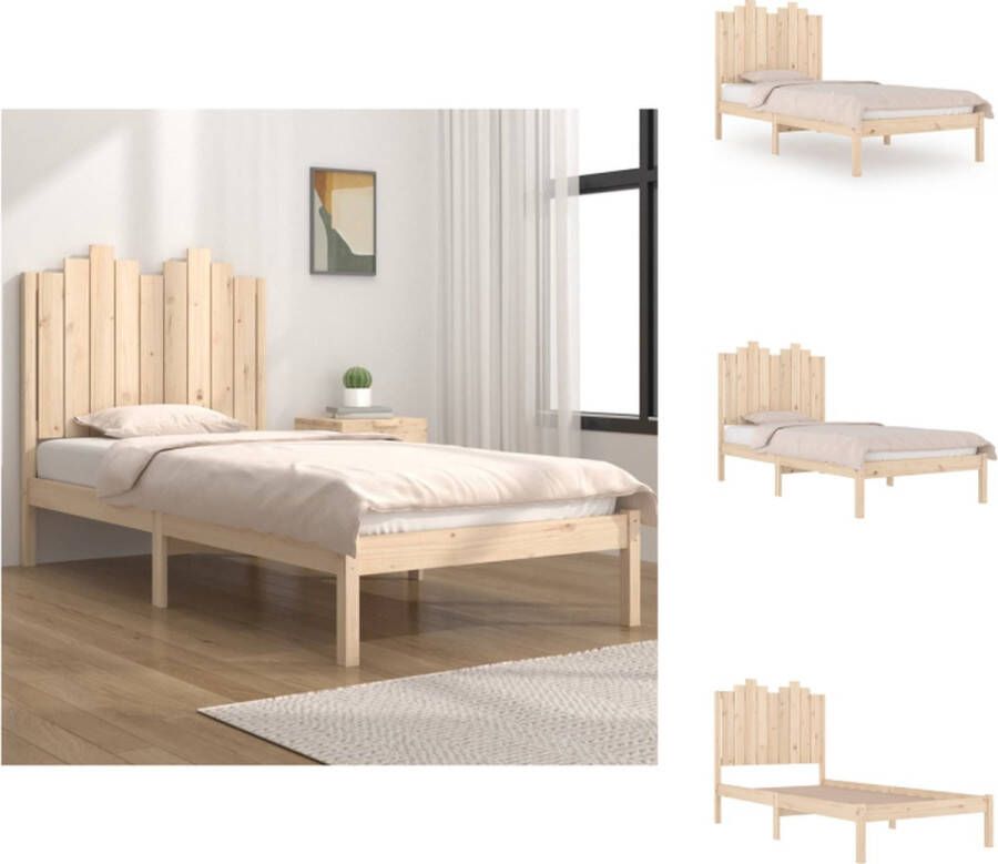 VidaXL Bedframe Klassiek houten bedframe 90x200 cm Massief grenenhout Bed