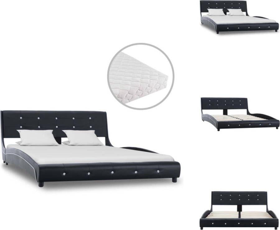 VidaXL Bedframe Klassiek IJzer en hout 223 x 145 x 69.5 cm Zwart Bed