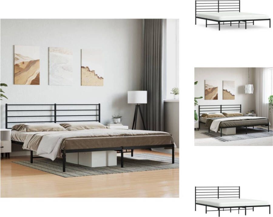 VidaXL Bedframe Klassiek Metaal 207 x 198 x 90 cm Zwart Bed