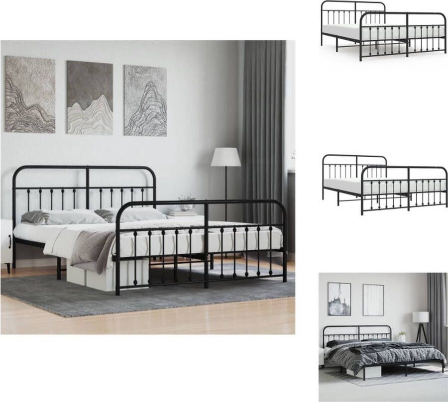 VidaXL Bedframe Klassieke Metalen constructie 207 x 187 x 100 cm Zwart Bed