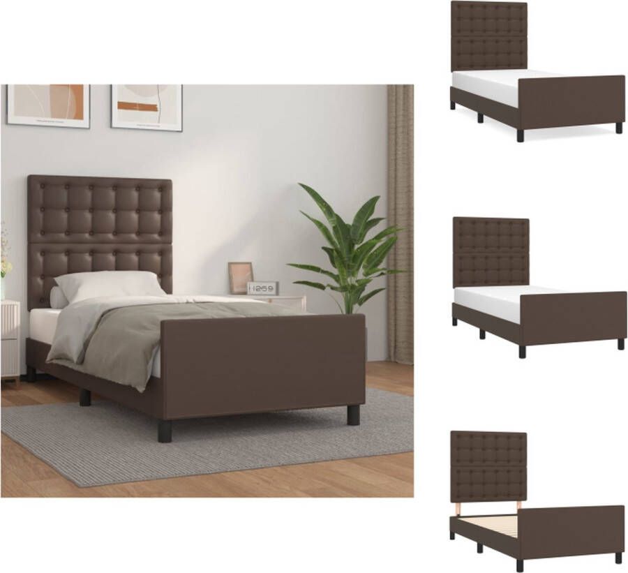 VidaXL Bedframe Kunstleer 203x103x118 128 cm bruin Bed