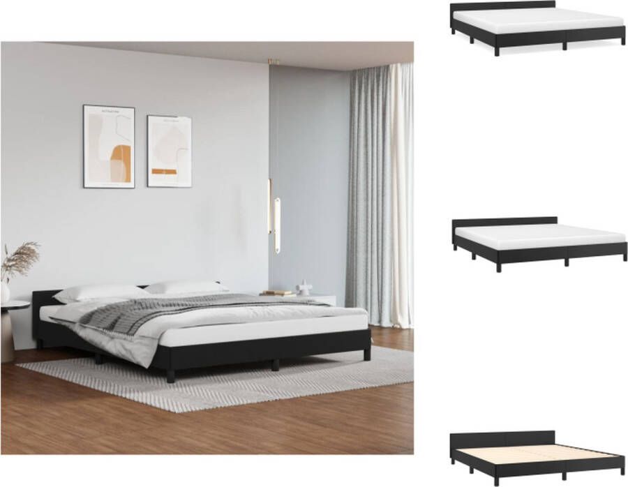 VidaXL Bedframe Met Hoofdbord Bedframes Met Hoofdborden Bedframe Bed Bedframe met hoofdeinde zonder matras 160x200 cm zwart