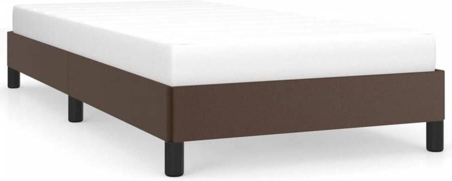 VidaXL -Bedframe-kunstleer-bruin-100x200-cm - Foto 1