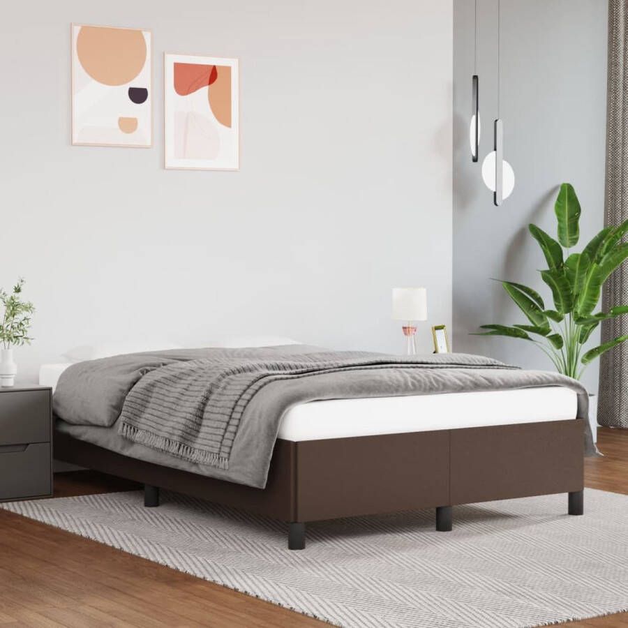 VidaXL -Bedframe-kunstleer-bruin-120x200-cm - Foto 2