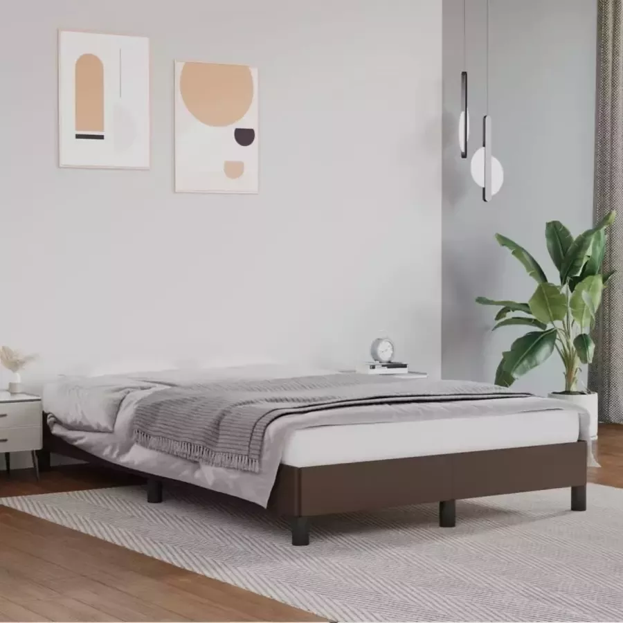 VidaXL -Bedframe-kunstleer-bruin-120x200-cm