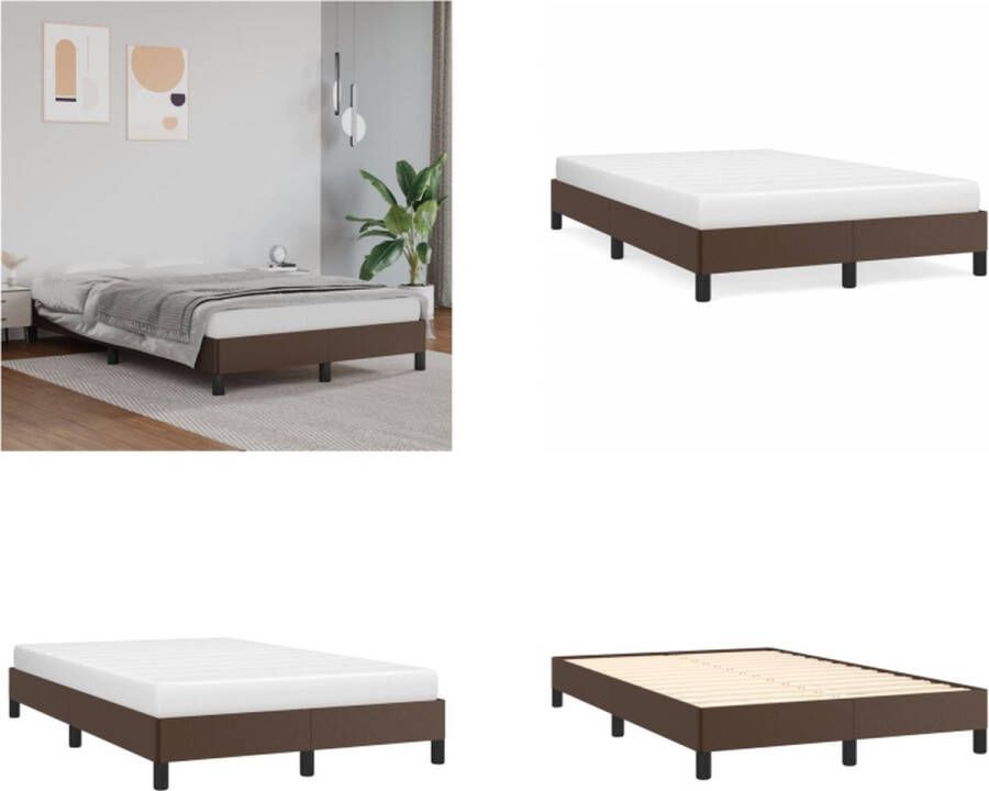 VidaXL Bedframe kunstleer bruin 120x200 cm Bedframe Bedframes Bed Slaapmeubel