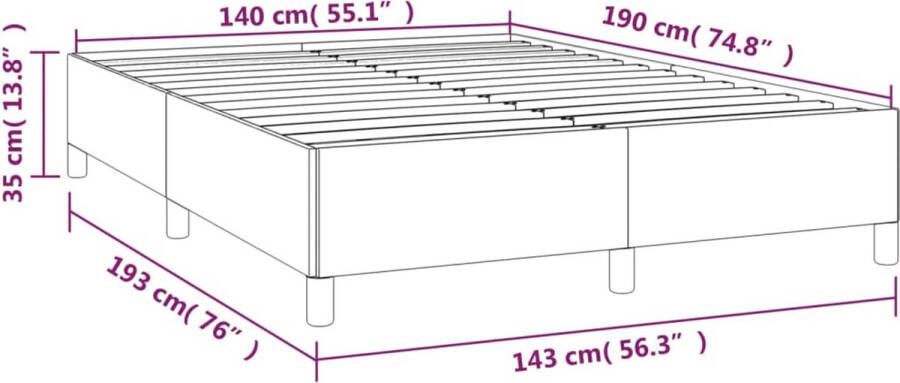 VidaXL -Bedframe-kunstleer-bruin-140x190-cm - Foto 2