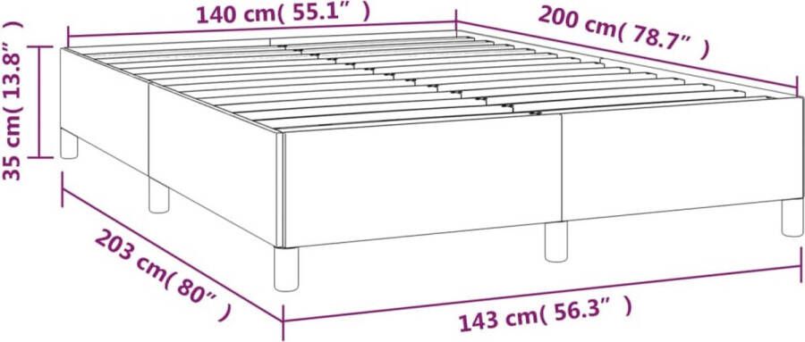 VidaXL -Bedframe-kunstleer-bruin-140x200-cm - Foto 2