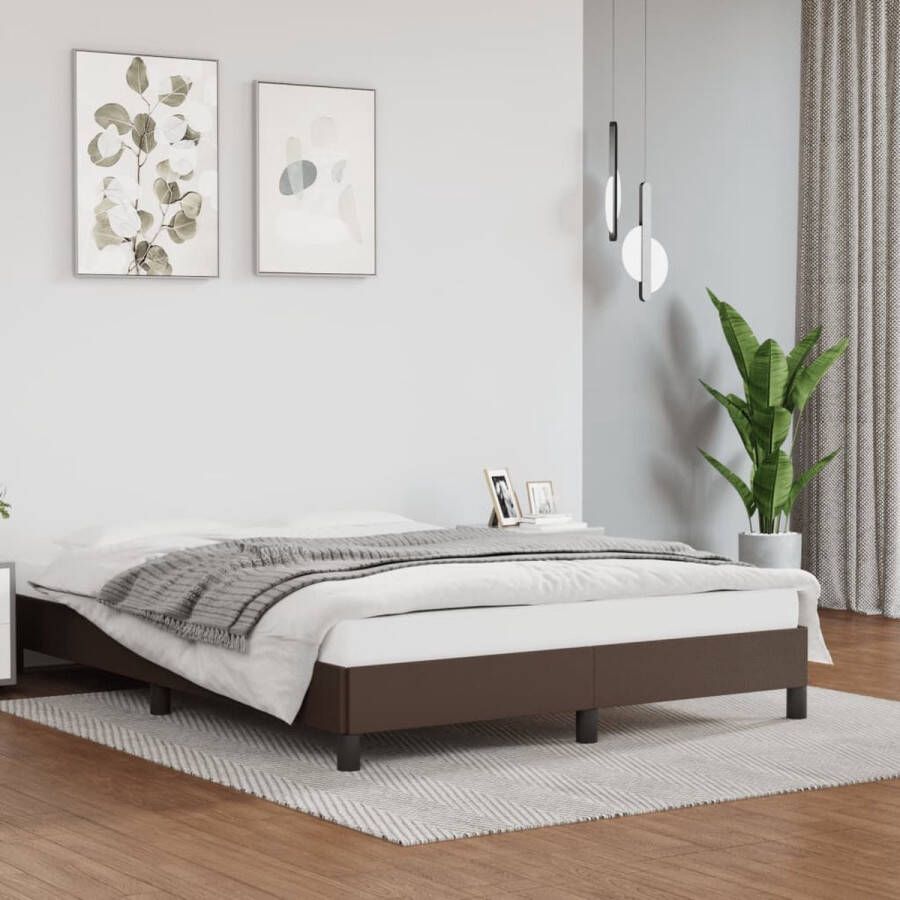 VidaXL -Bedframe-kunstleer-bruin-140x200-cm - Foto 5