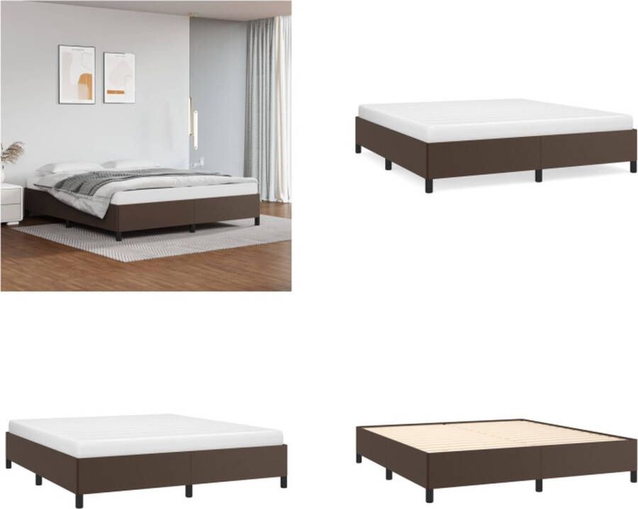 VidaXL Bedframe kunstleer bruin 160x200 cm Bedframe Bedframes Bed Slaapmeubel