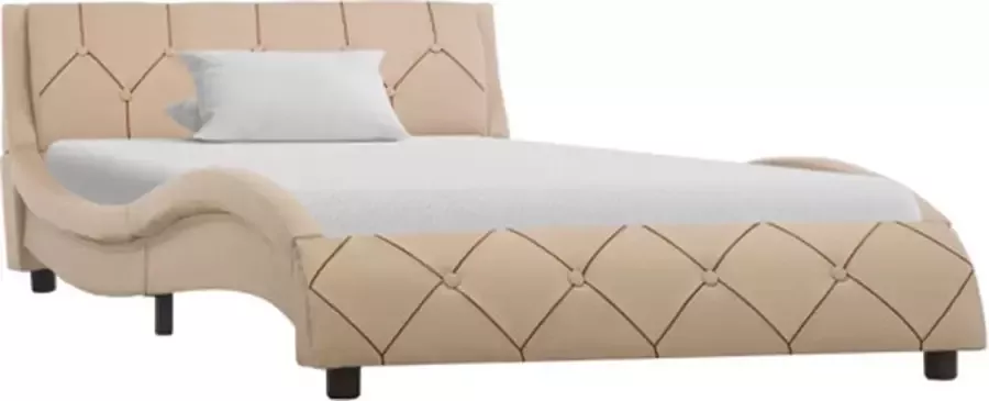 VIDAXL Bedframe kunstleer cappuccino 90x200 cm