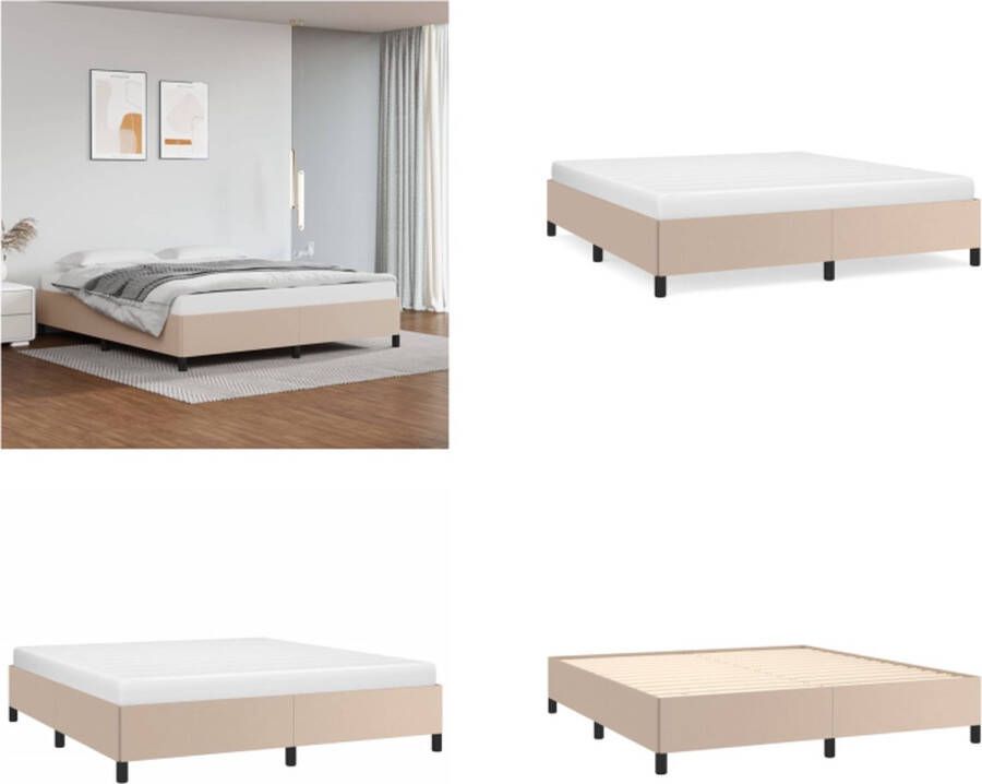 VidaXL Bedframe kunstleer cappuccinokleurig 160x200 cm Bedframe Bedframes Bed Slaapmeubel