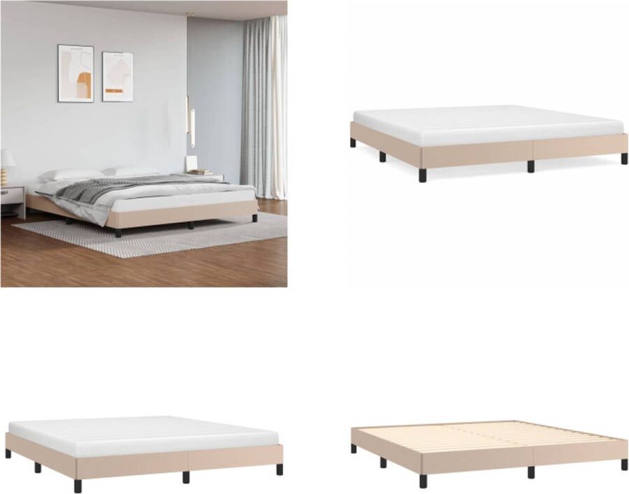 VidaXL Bedframe kunstleer cappuccinokleurig 160x200 cm Bedframe Bedframes Bed Slaapmeubel - Foto 1