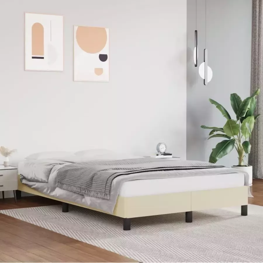 VidaXL -Bedframe-kunstleer-crèmekleurig-120x200-cm - Foto 5