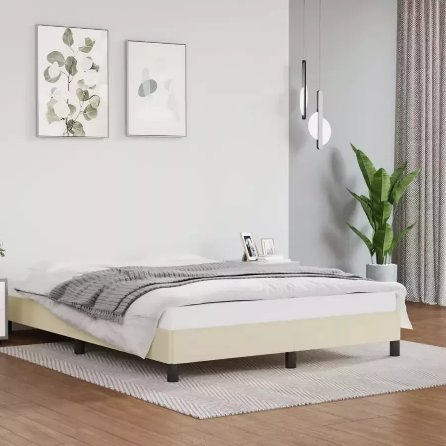 VidaXL -Bedframe-kunstleer-crèmekleurig-140x200-cm