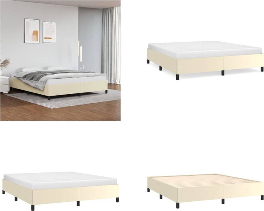 VidaXL Bedframe kunstleer crèmekleurig 160x200 cm Bedframe Bedframes Bed Slaapmeubel