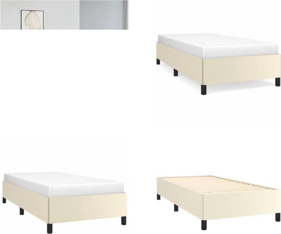 VidaXL Bedframe kunstleer crèmekleurig 80x200 cm Bedframe Bedframes Bed Slaapmeubel