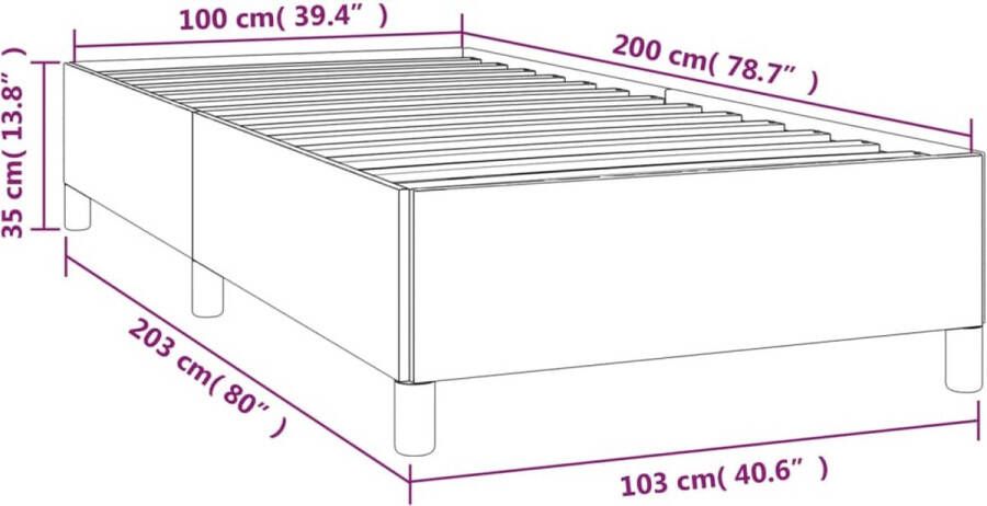 VidaXL -Bedframe-kunstleer-grijs-100x200-cm - Foto 2