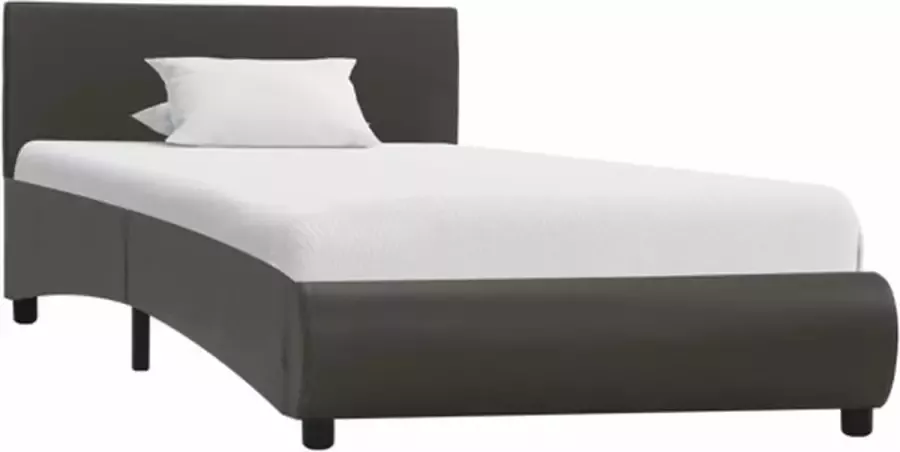 VidaXL Bedframe kunstleer grijs 100x200 cm - Foto 2