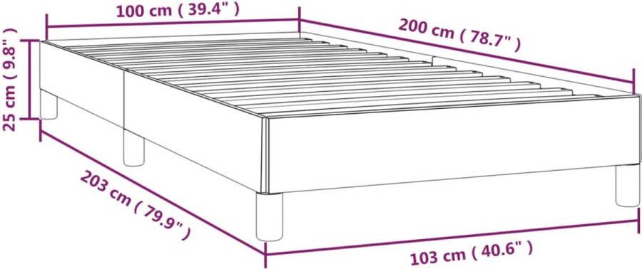 VidaXL -Bedframe-kunstleer-grijs-100x200-cm