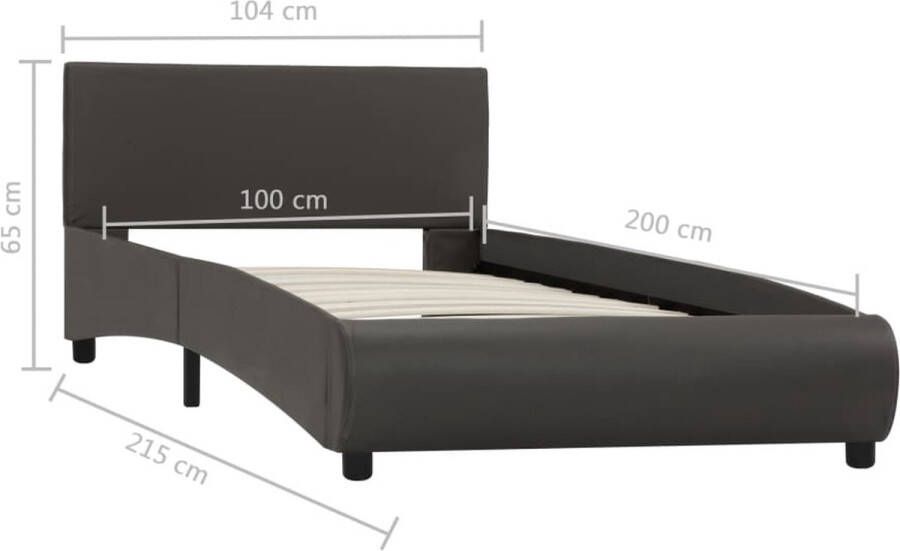 VidaXL Bedframe kunstleer grijs 100x200 cm