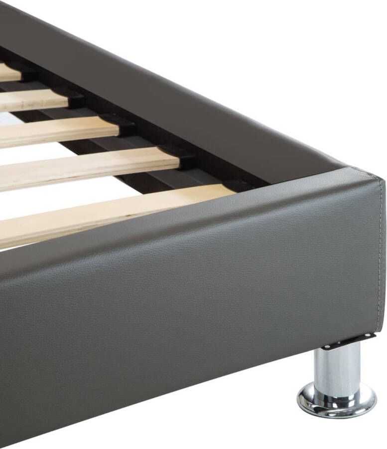 VidaXL Bedframe kunstleer grijs 100x200 cm